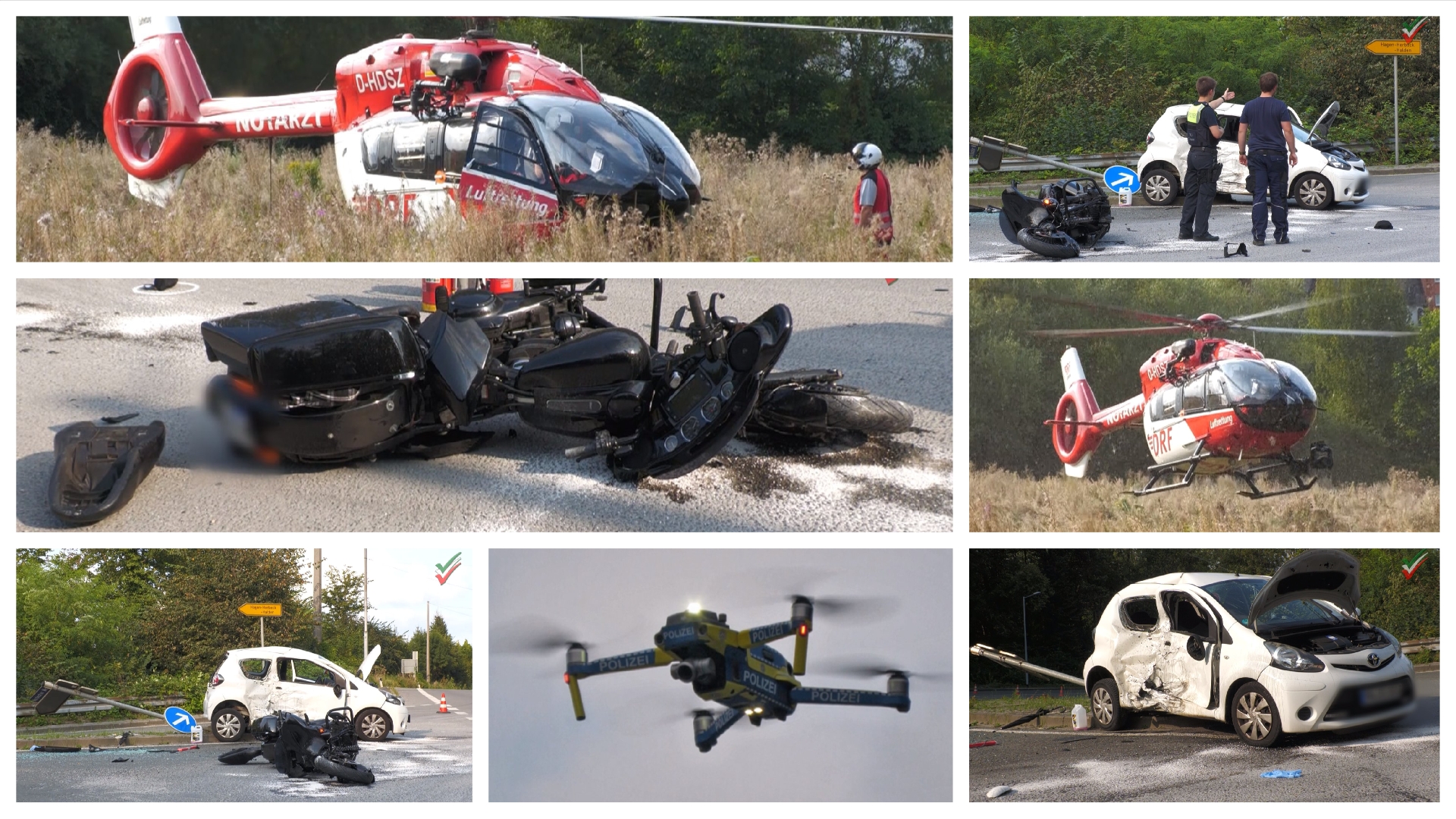 Schwerer Verkehrsunfall: Motorradfahrer in Lebensgefahr – Rettungshubschrauber D-HDSZ