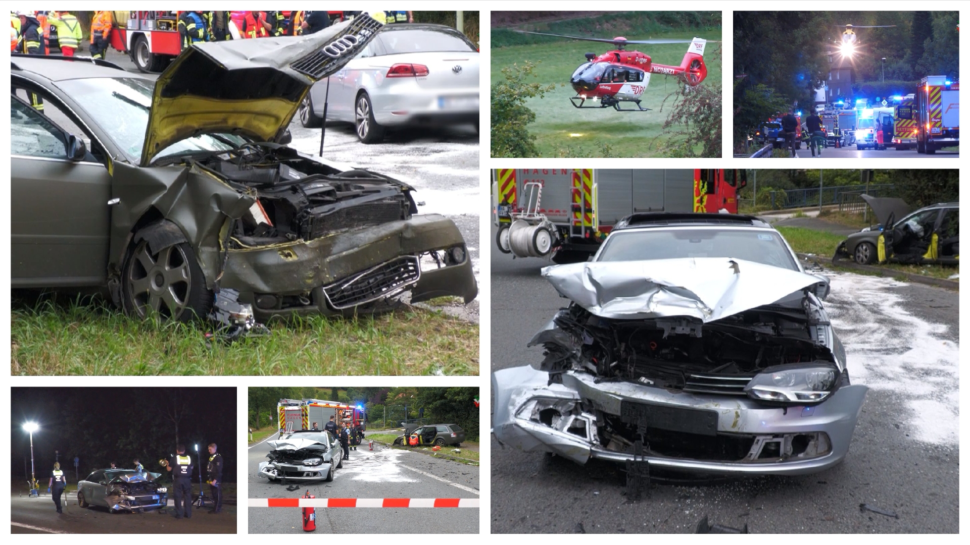🚨🚁🚁🚒 Hagen-Rummenohl: Audi kracht in geparkten VW – 2 Schwerverletzte – 2 RTH im Einsatz🚨