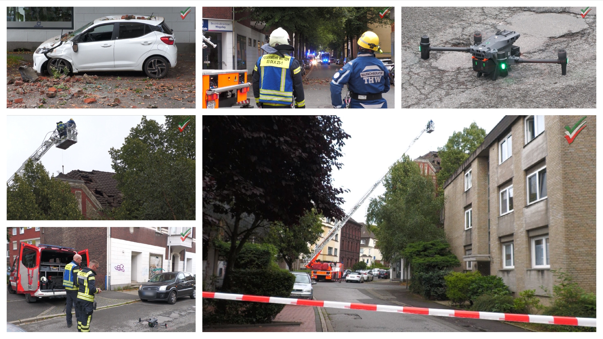 🚨 Lauter Knall in Witten: Dachpfannen & Kamin stürzen auf Straße – Auto zerstört! 🏚️🔥🚓